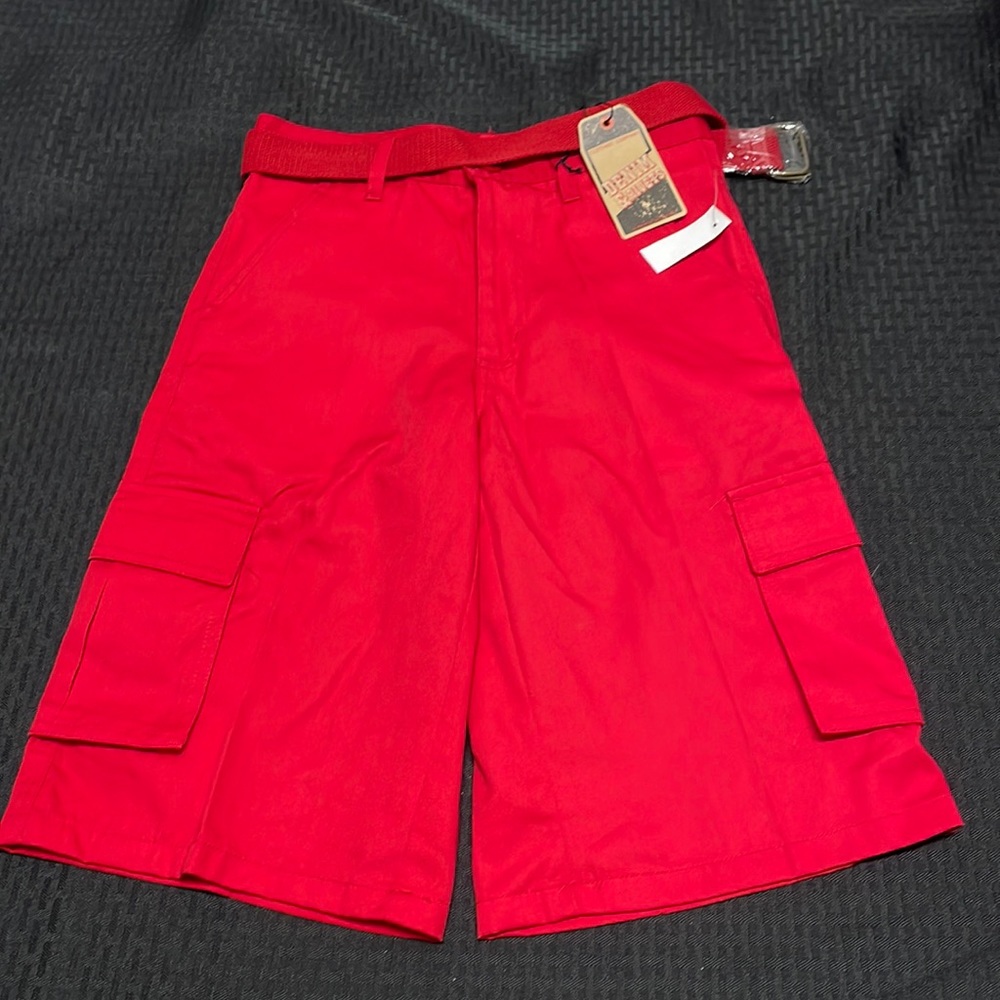 Denim And Rivets Red Shorts with Matching Belt Size 12